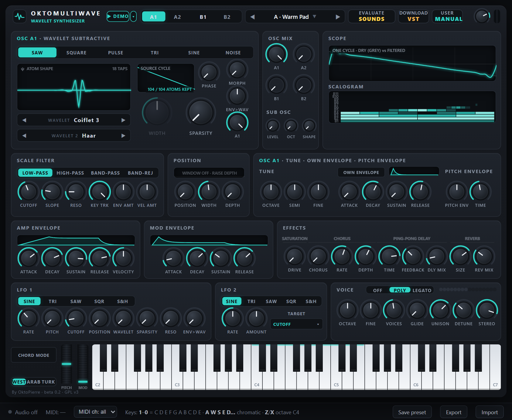 The whole instrument with the A1 oscillator shown